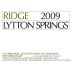 Ridge Lytton Springs Red Blend 2009 Front Label