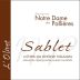 Notre Dame des Pallieres Cotes du Rhone Villages Sablet L'Olivet 2012 Front Label