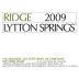 Ridge Lytton Springs Red Blend (375ML half-bottle) 2009 Front Label