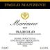 Manzone Barolo Meriame 2007 Front Label