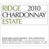Ridge Estate Chardonnay 2010 Front Label