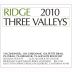 Ridge Three Valleys Red 2010 Front Label