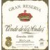Paternina Conde de los Andes Reserva 1995 Front Label