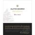 Altocedro Reserva Malbec 2011 Front Label