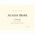 Austin Hope Syrah 2010 Front Label