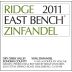 Ridge East Bench Zinfandel 2011 Front Label