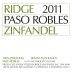 Ridge Paso Robles Zinfandel 2011 Front Label