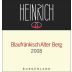 Heinrich Alter Berg Blaufrankisch 2008 Front Label
