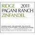 Ridge Pagani Ranch Zinfandel 2011 Front Label