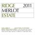 Ridge Estate Merlot 2011 Front Label