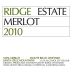 Ridge Estate Merlot 2010 Front Label
