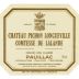 Chateau Pichon Longueville Comtesse de Lalande 1983 Front Label