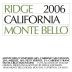Ridge Monte Bello 2006 Front Label