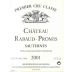 Chateau Rabaud Promis Sauternes 2001 Front Label