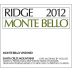 Ridge Monte Bello 2012 Front Label