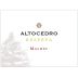 Altocedro Reserva Malbec 2012 Front Label