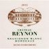 Chateau Reynon Blanc 2012 Front Label