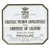Chateau Pichon Longueville Comtesse de Lalande 1996 Front Label