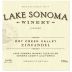 Lake Sonoma Winery Dry Creek Valley Zinfandel 2013 Front Label