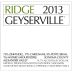 Ridge Geyserville (375ML half-bottle) 2013 Front Label