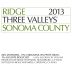 Ridge Three Valleys Red 2013 Front Label