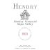 Hendry Red Wine 2011 Front Label