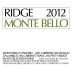 Ridge Monte Bello (375ML half-bottle) 2012 Front Label