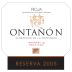 Bodegas Ontanon Reserva 2005 Front Label