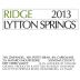 Ridge Lytton Springs Red Blend 2013 Front Label