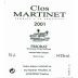 Clos Martinet Priorat 2001 Front Label