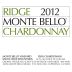Ridge Monte Bello Chardonnay 2012 Front Label
