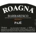 Roagna Paje Barbaresco Riserva 1999 Front Label