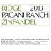 Ridge Pagani Ranch Zinfandel 2013 Front Label
