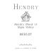 Hendry Merlot 2013 Front Label