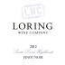 Loring Wine Company Santa Lucia Highlands Pinot Noir 2012 Front Label