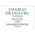 Simonnet-Febvre Chablis Vaudesir Grand Cru 2008 Front Label