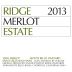Ridge Estate Merlot 2013 Front Label