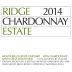 Ridge Estate Chardonnay 2014 Front Label