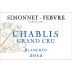 Simonnet-Febvre Chablis Blanchot Grand Cru 2012 Front Label