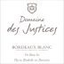 Chateau Respide Medeville Domaine des Justices Bordeaux Blanc 2015 Front Label