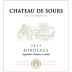 Chateau de Sours Bordeaux Blanc 2013 Front Label
