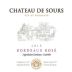 Chateau de Sours Bordeaux Rose 2015 Front Label