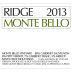 Ridge Monte Bello 2013 Front Label