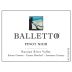 Balletto Winery Russian River Valley Estate Pinot Noir 2014 Front Label