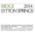 Ridge Lytton Springs Red Blend (375ML half-bottle) 2014 Front Label