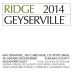 Ridge Geyserville (375ML half-bottle) 2014 Front Label