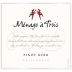 Menage a Trois Pinot Noir 2014 Front Label