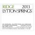 Ridge Lytton Springs (1.5 Liter Magnum) 2013 Front Label