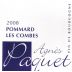 Agnes Paquet Pommard Les Combes 2008 Front Label