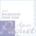 Agnes Paquet Bourgogne Pinot Noir 2011 Front Label